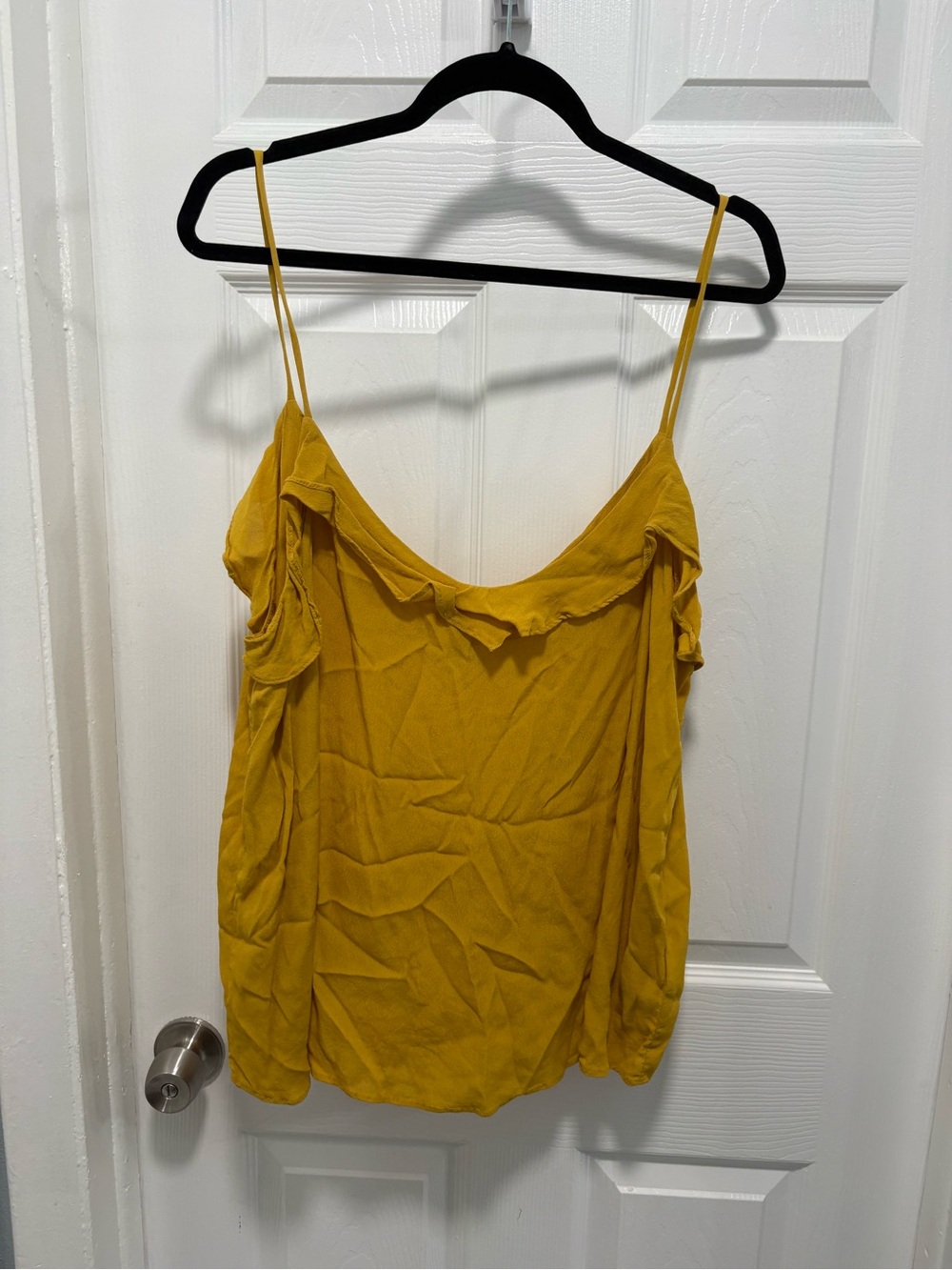 Old Navy Mustard Yellow Ruffle Trim Spaghetti Strap Cami